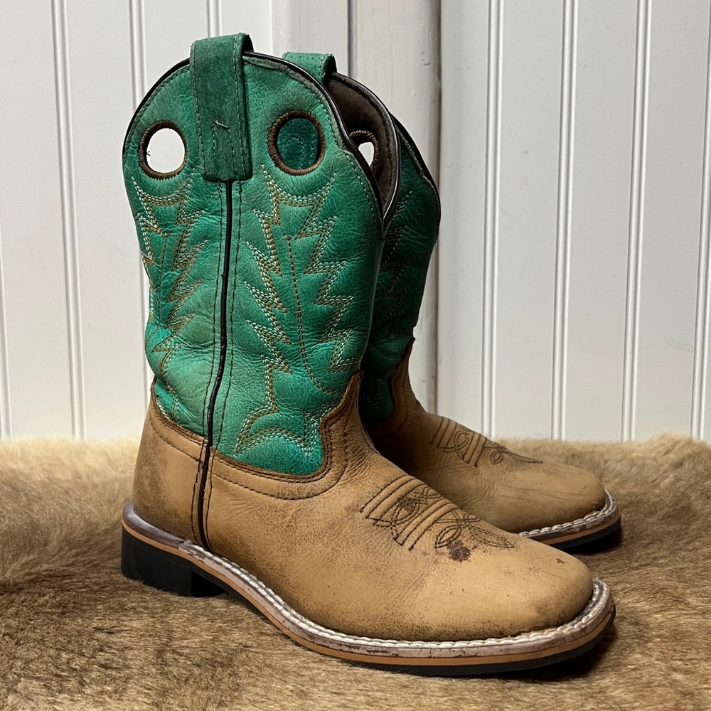 Smoky Mountain Boys Jesse Teal Cowboy Boots 1 Western - Picture 2 of 6
